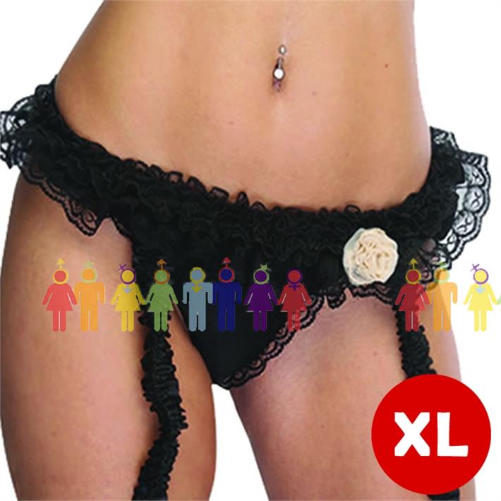 Portaligas de Gasa con Puntillas XL