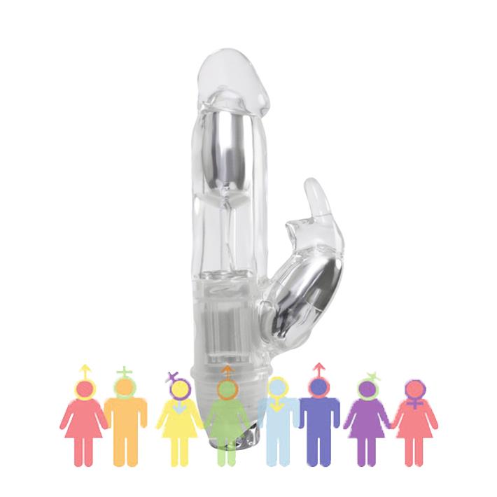 Lucidity Vibrador transparente con 2 motores