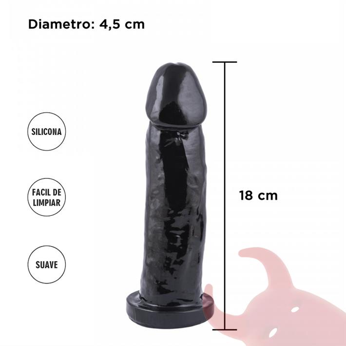 Dildo macizo super negro