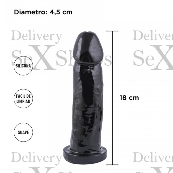  Dildo macizo super negro 