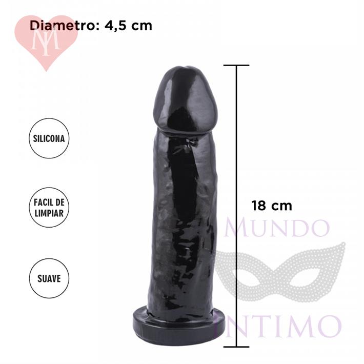  Dildo macizo super negro 