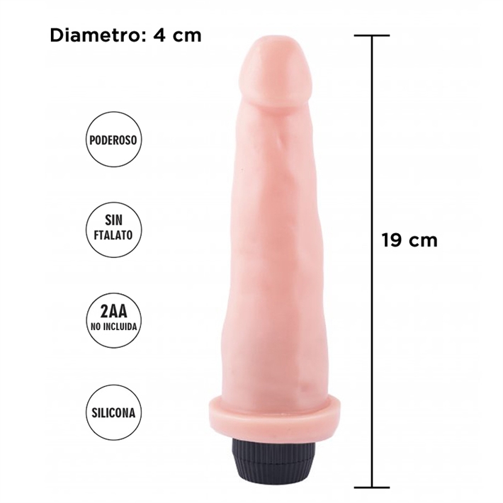 Vibrador vara en color piel regulable