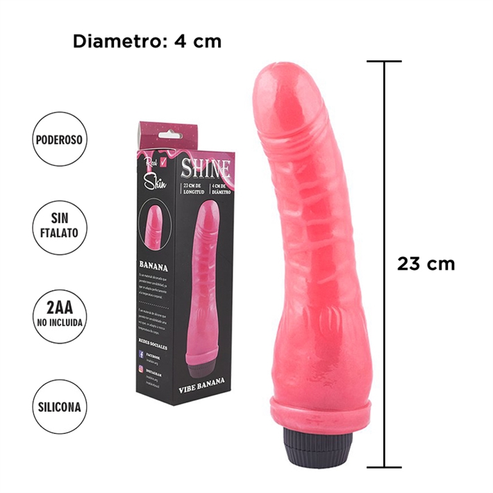Vibrador banana perlado rosaEAN: 7798297914393