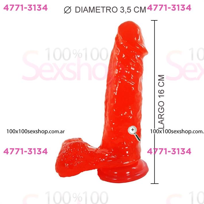 Cód: CA 3401-5 - Consolador con sopapa plumber rojo - $ 16800