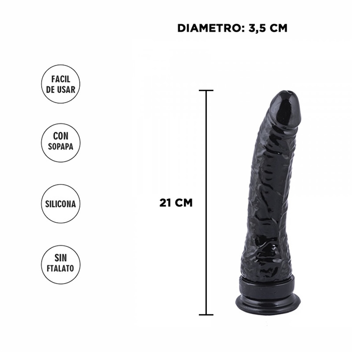 Dildo con sopapa bananin negro 21x3,5EAN: 7798297913877