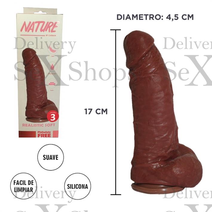 Dildo Cyberskin Mulato con ventosa N°3   Dildo Cyberskin Mulato con ventosa N°3