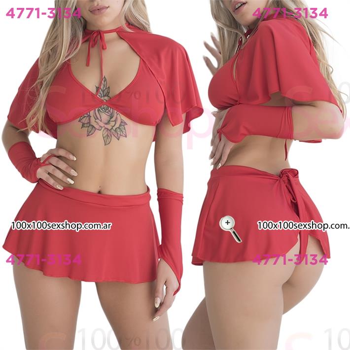 Cód: CA A525 - Disfraz erotico de diabla con accesorios                                                                                                                                                                                                                                                                                                                                                                                                                                                                         - $ 27400