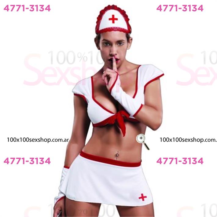 Traje de enfermera erotico con minifalda