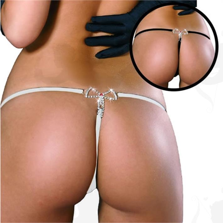 Tanga negra Strass Con Moño