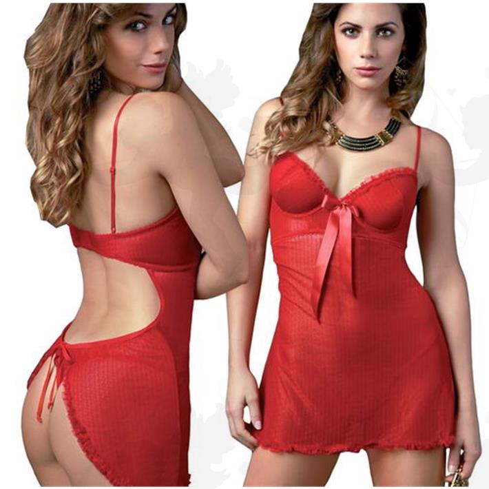 Babydoll tul y armado con espalda y cola libre