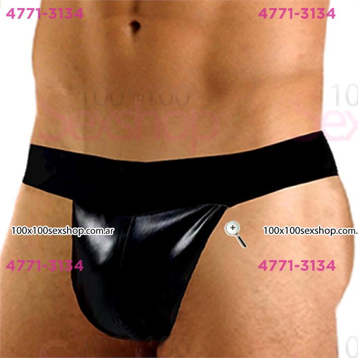 Cód: CA C133NV - Tanga de eco cuero negro - $ 17800