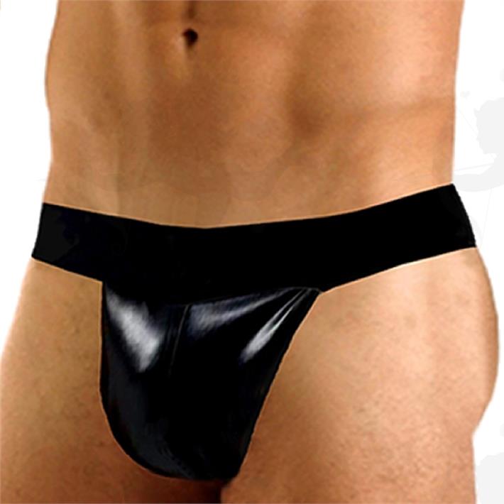 Cód: C133NV - Tanga de eco cuero negro - $ 17800