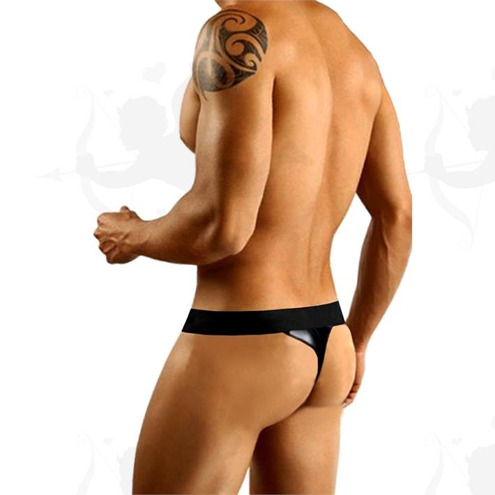 Tanga de eco cuero negro