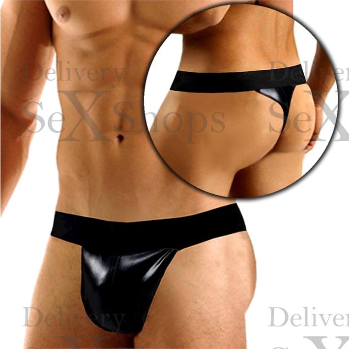 Tanga de eco cuero negro