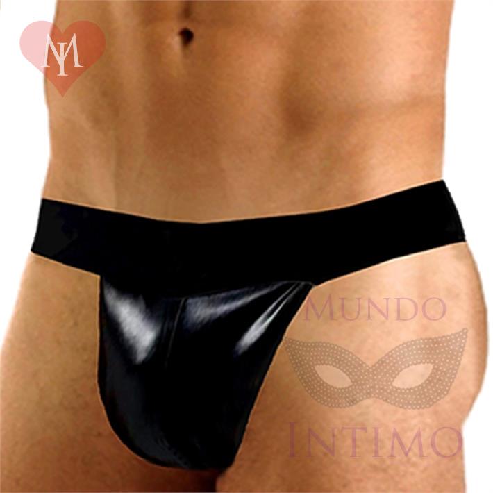 Tanga de eco cuero negro