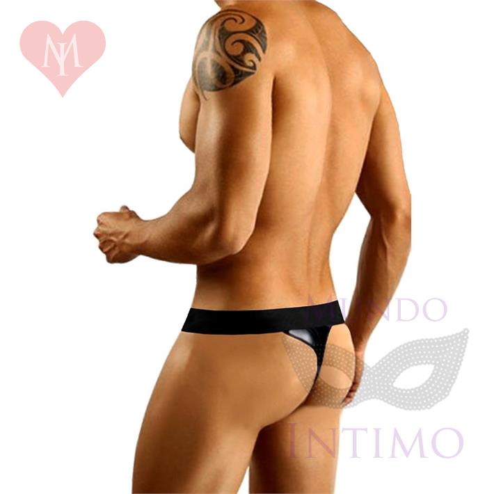 Tanga de eco cuero negro