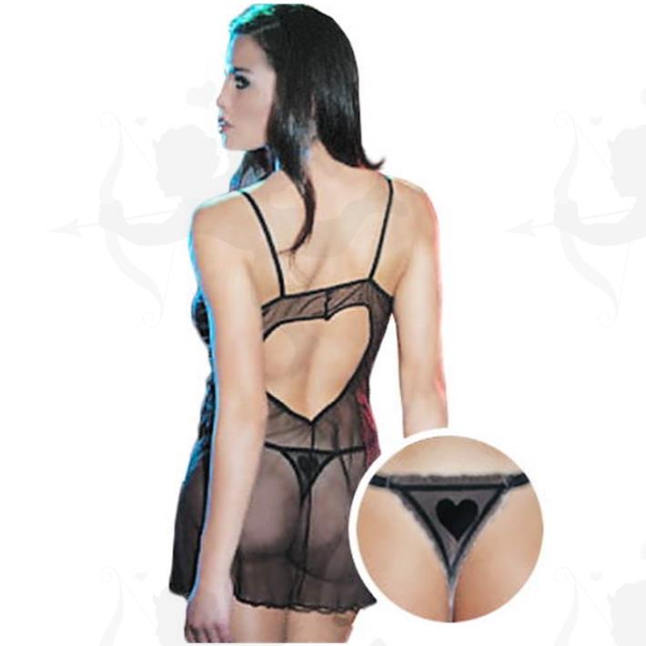 Babydoll De Corazones Mas Tanga Corazones