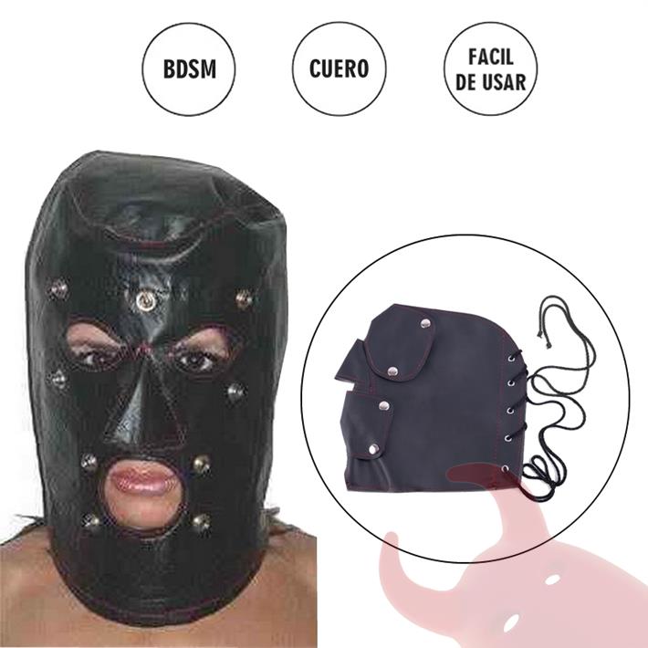  Mascara De Cuero Con Tachas 