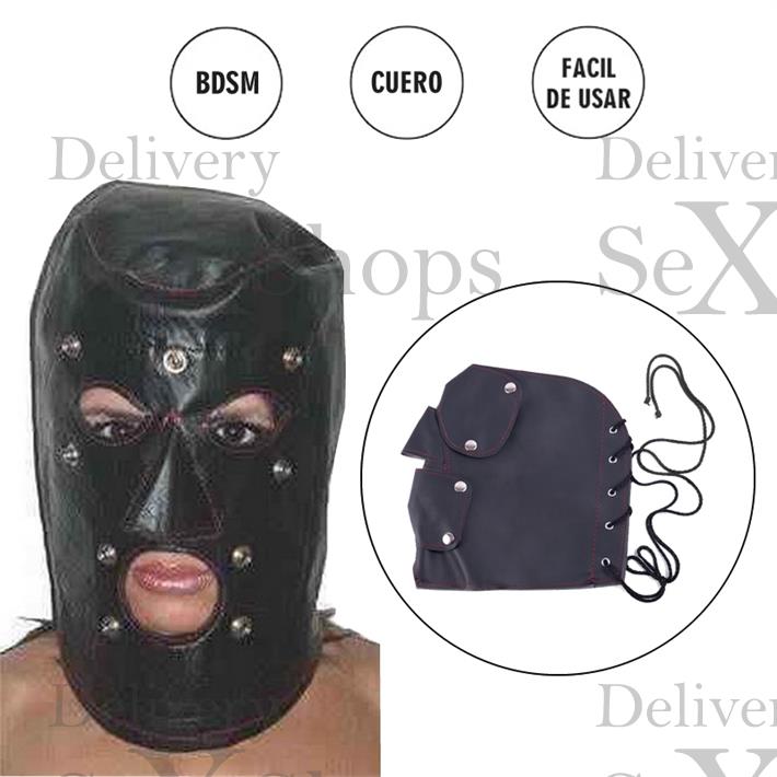 Mascara De Cuero Con Tachas 