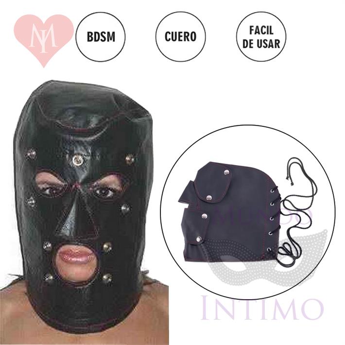  Mascara De Cuero Con Tachas 
