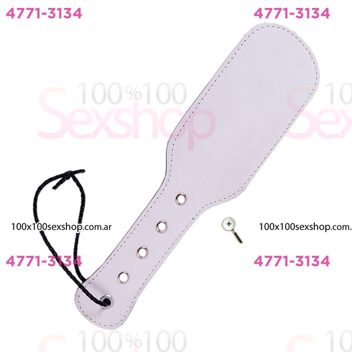Kit de cuero Esposas + Antifaz + Fusta blanco