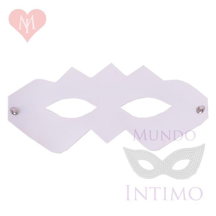 Kit de cuero Esposas + Antifaz + Fusta blanco