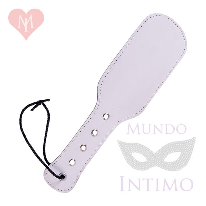 Kit de cuero Esposas + Antifaz + Fusta blanco
