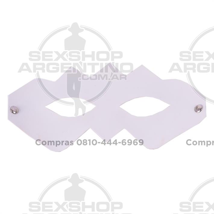 Kit de cuero Esposas + Antifaz + Fusta blanco