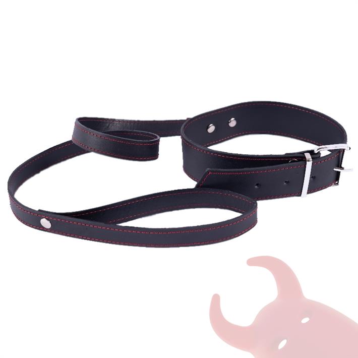 Collar y correa de cuero