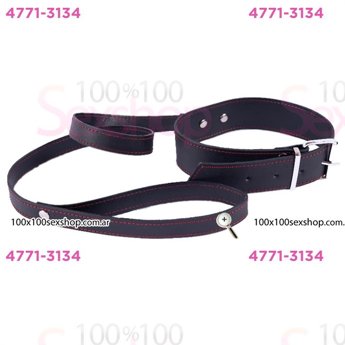 Collar y correa de cuero