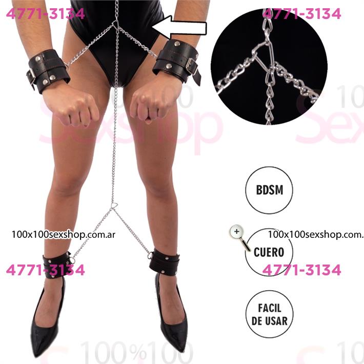 Cód: CA CU17 - Collar Con Cadena Esposas Y Tobillera - $ 41400