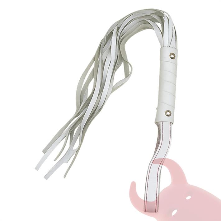 Latigo Ancho 45cm Con Tachas Blanco