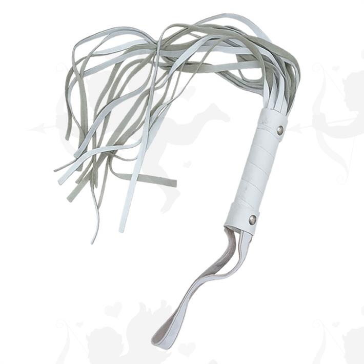 Latigo Ancho 45cm Con Tachas Blanco