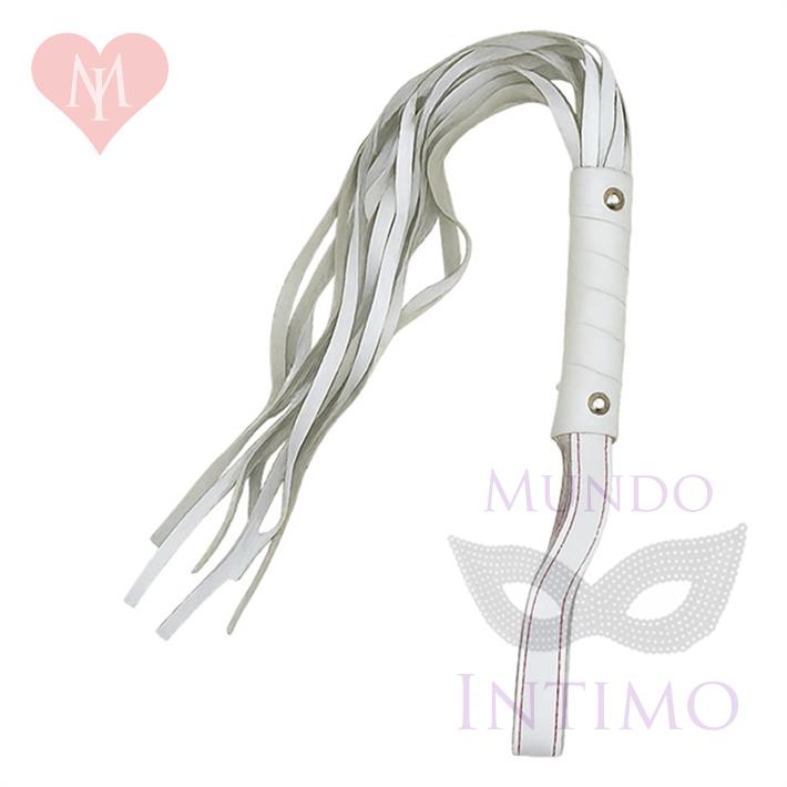 Latigo Ancho 45cm Con Tachas Blanco