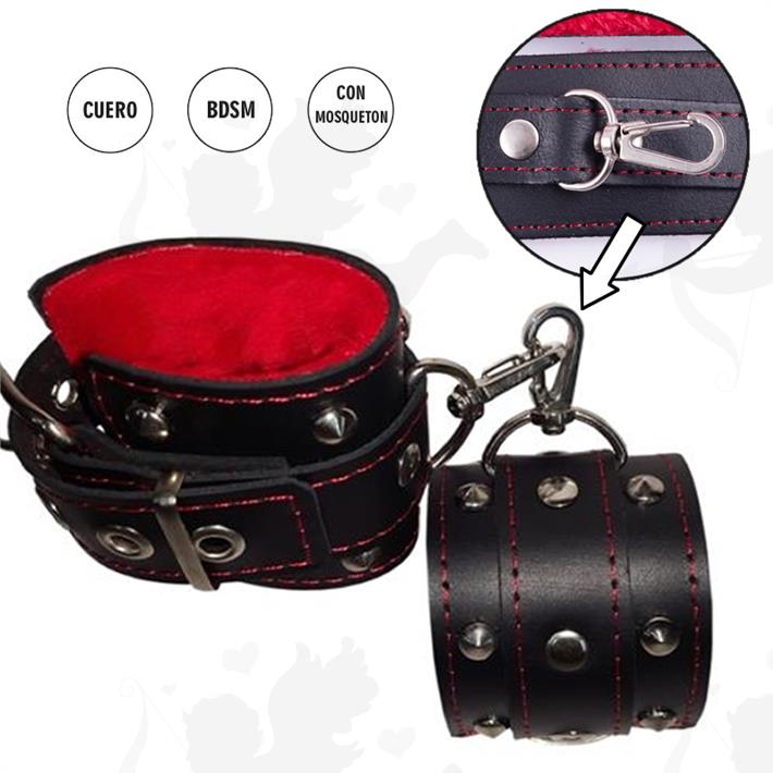  Esposas Premium negra con mosqueton y peluche 