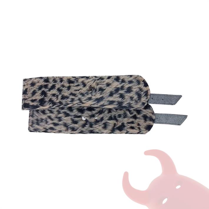 Esposas Negras Simples Con Mosqueton Y Peluche Animal Print