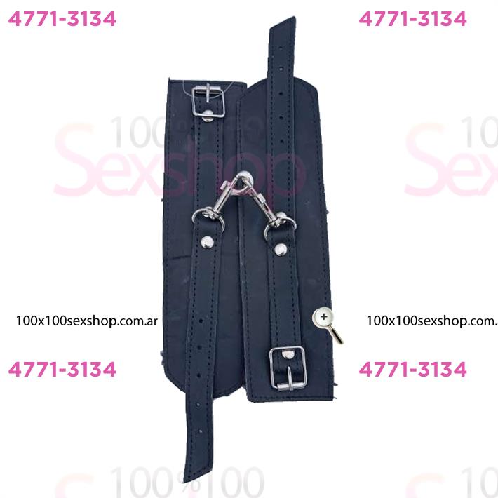 Esposas Negras Simples Con Mosqueton Y Peluche Negro