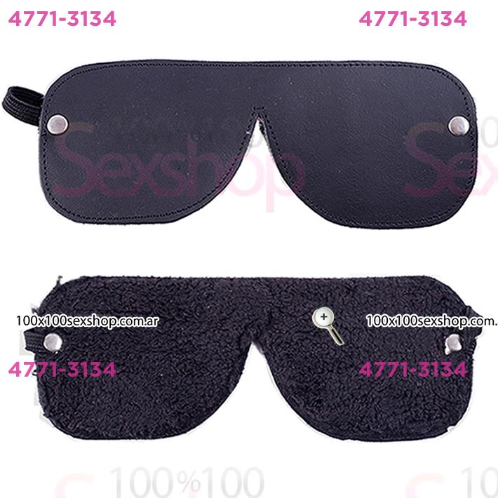 Cód: CA CU353NN - Antifaz De Cuero Con Peluche Para Confort Negro Sado - $ 17800