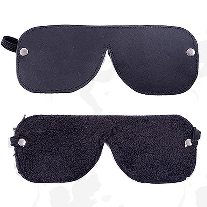 Antifaz De Cuero Con Peluche Para Confort Negro Sado