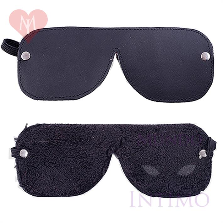 Antifaz De Cuero Con Peluche Para Confort Negro Sado