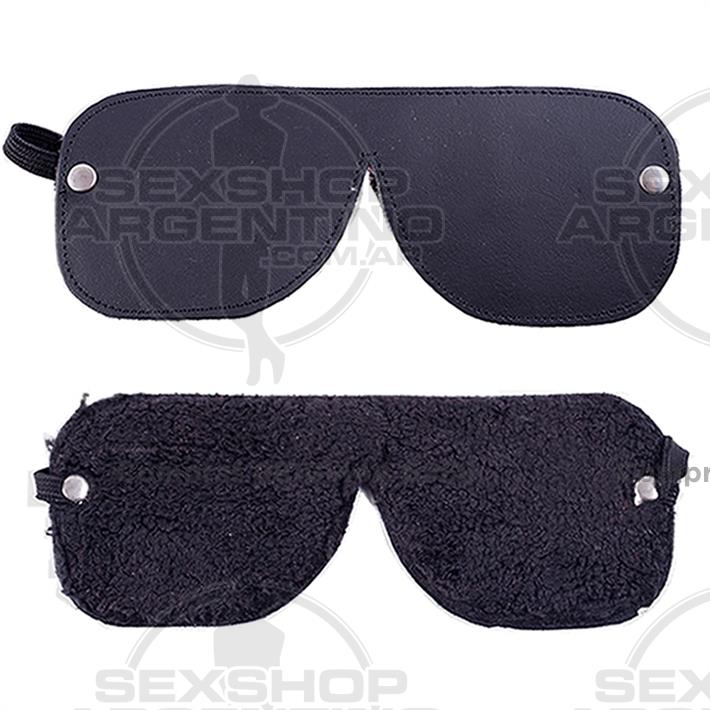 Antifaz De Cuero Con Peluche Para Confort Negro Sado