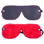 Antifaz negro con peluche rojo