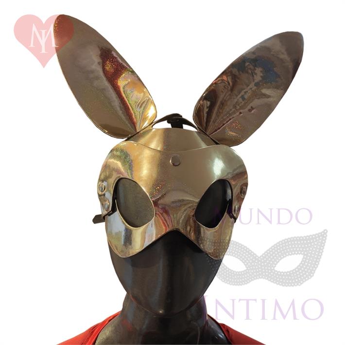  Mascara de conejo dorada 