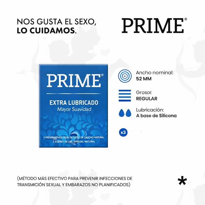 Preservativos Prime Extra Lubricados