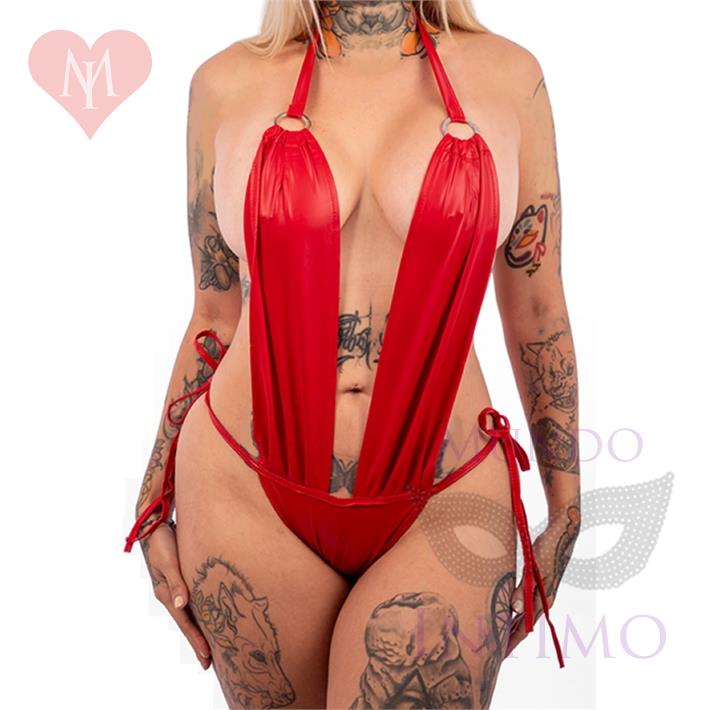 Trikini de vinilo dos tiras rojo