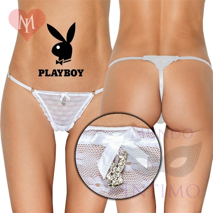 Colaless string de tul con volados blanca