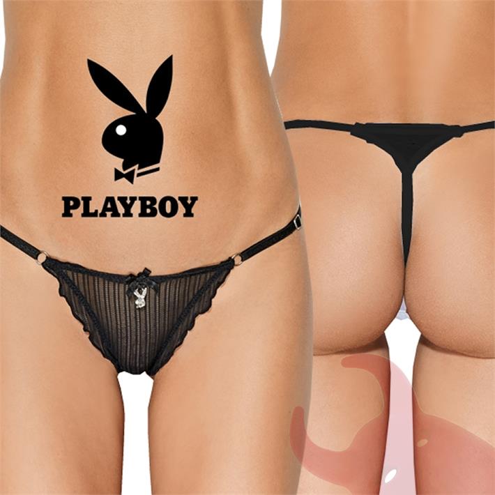  Sexy Gift Colaless string de tul con volados Negra 