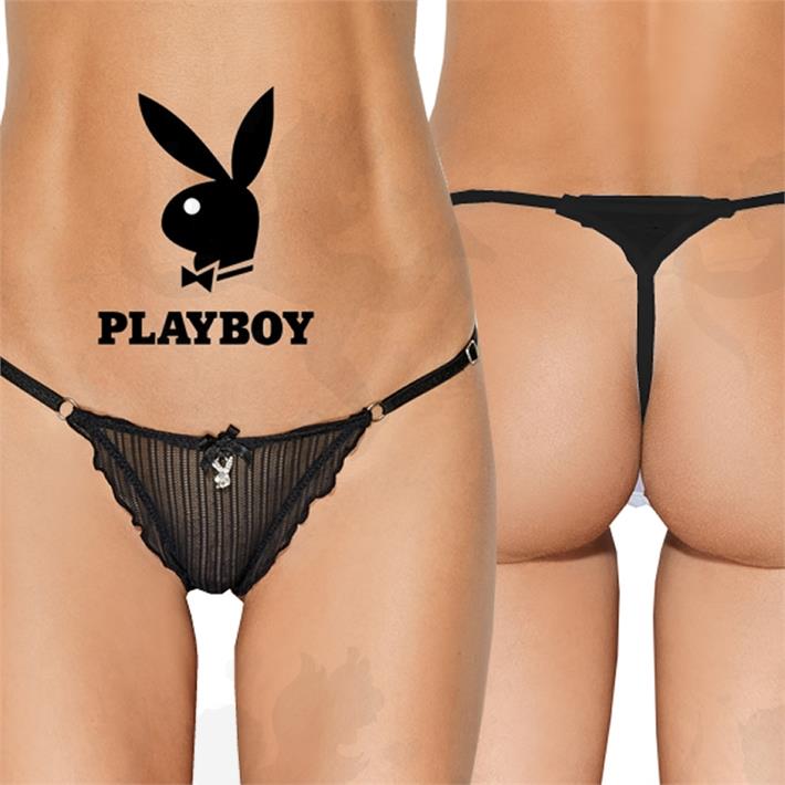 Sexy Gift Colaless string de tul con volados Negra