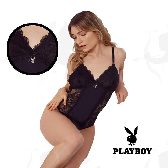 Cód: K2287N-N - Body con transparencias Playboy premium - $ 9000