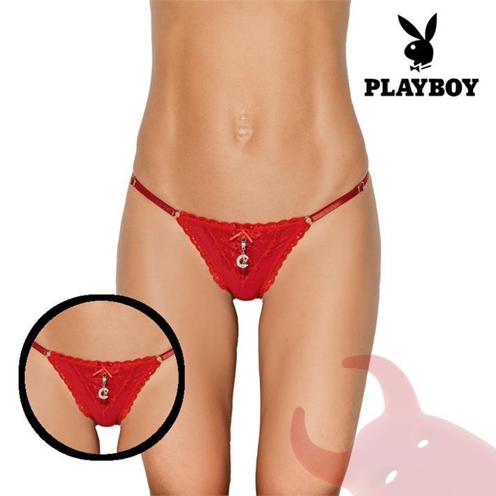  Tanga roja con detalle de Playboy roja 